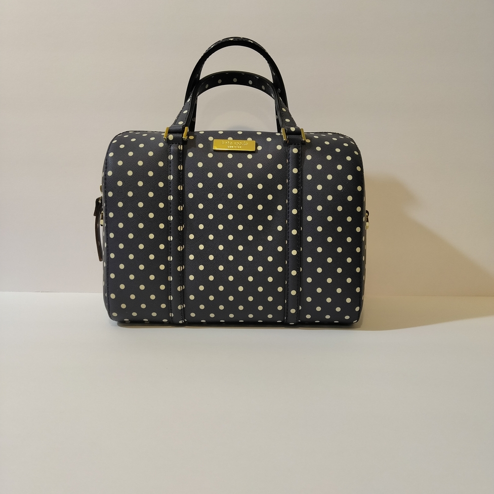 Kate Spade Mini Cassie Navy Polka Dot Grant Street EUC